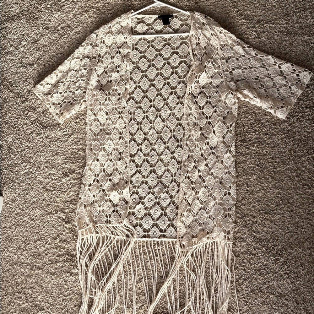 Bohemian Lace Kimono with Fringe